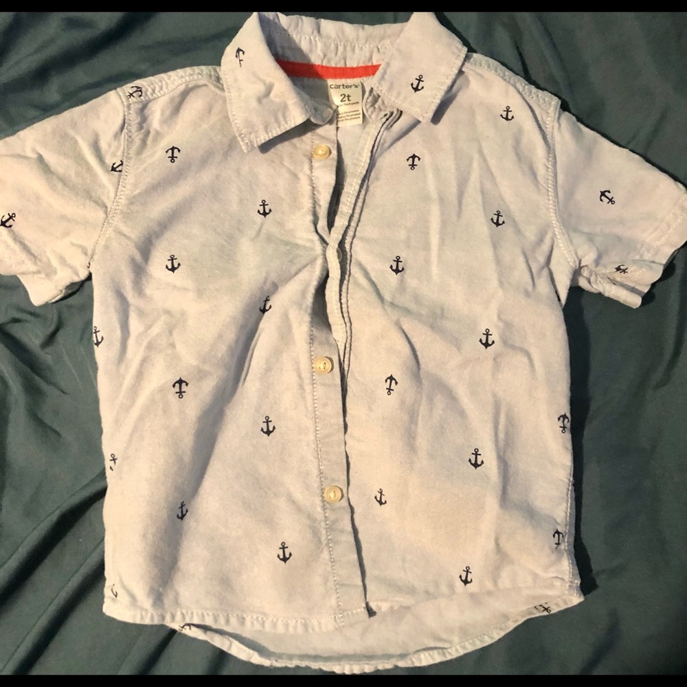 Carter’s Boys 2T Nautical Theme Blue Button Up
